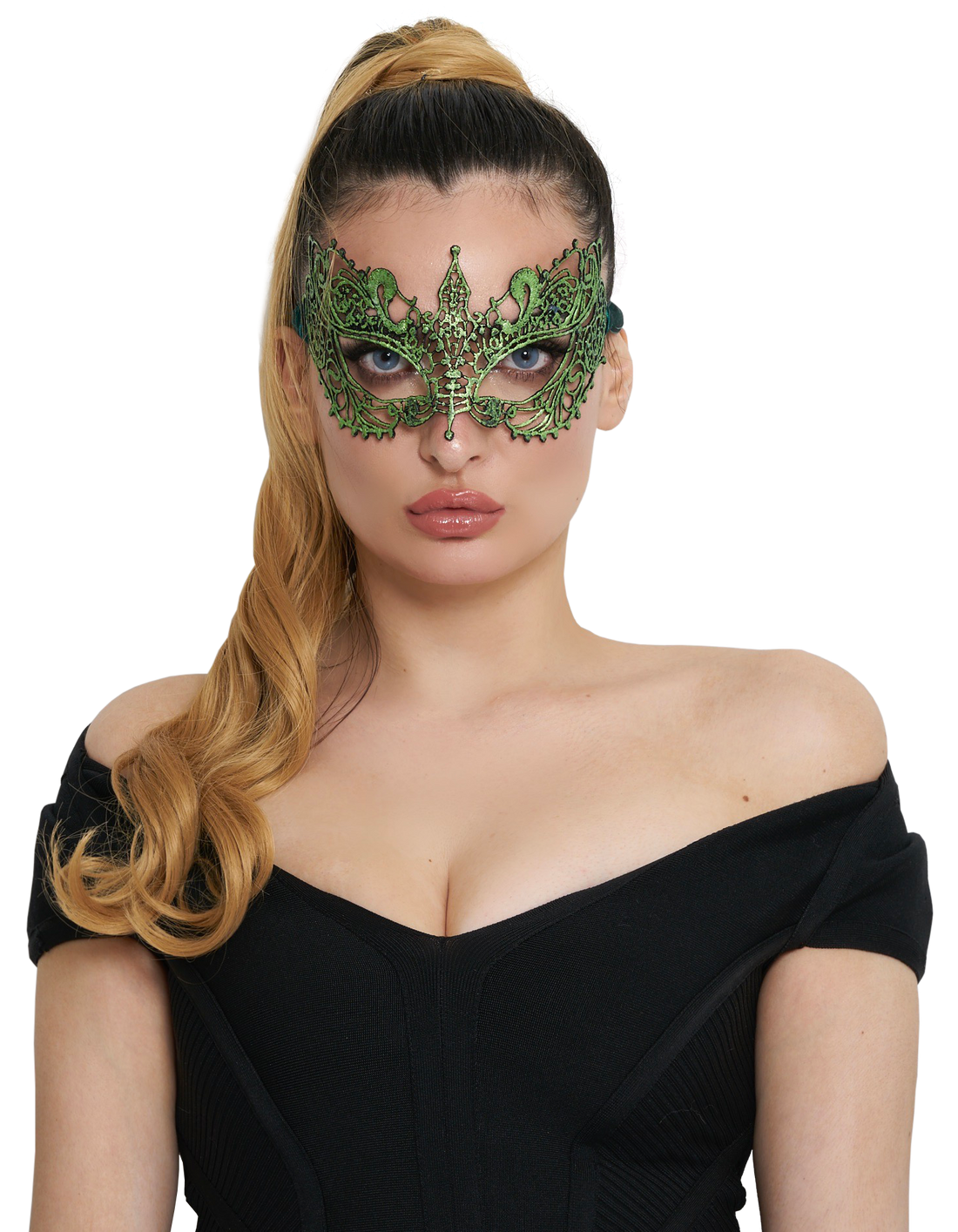 Step into the Limelight with Our Olive Green Ana Women's Masquerade Mask