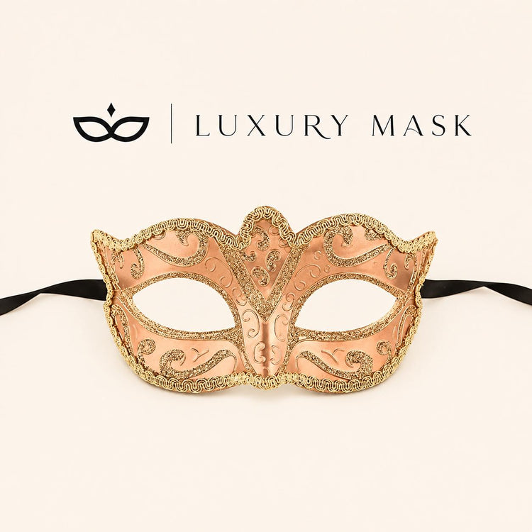 Gold masquerade mask for women product view 7