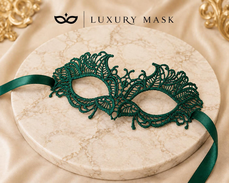 Green Lace Masquerade Mask for Women – Aria