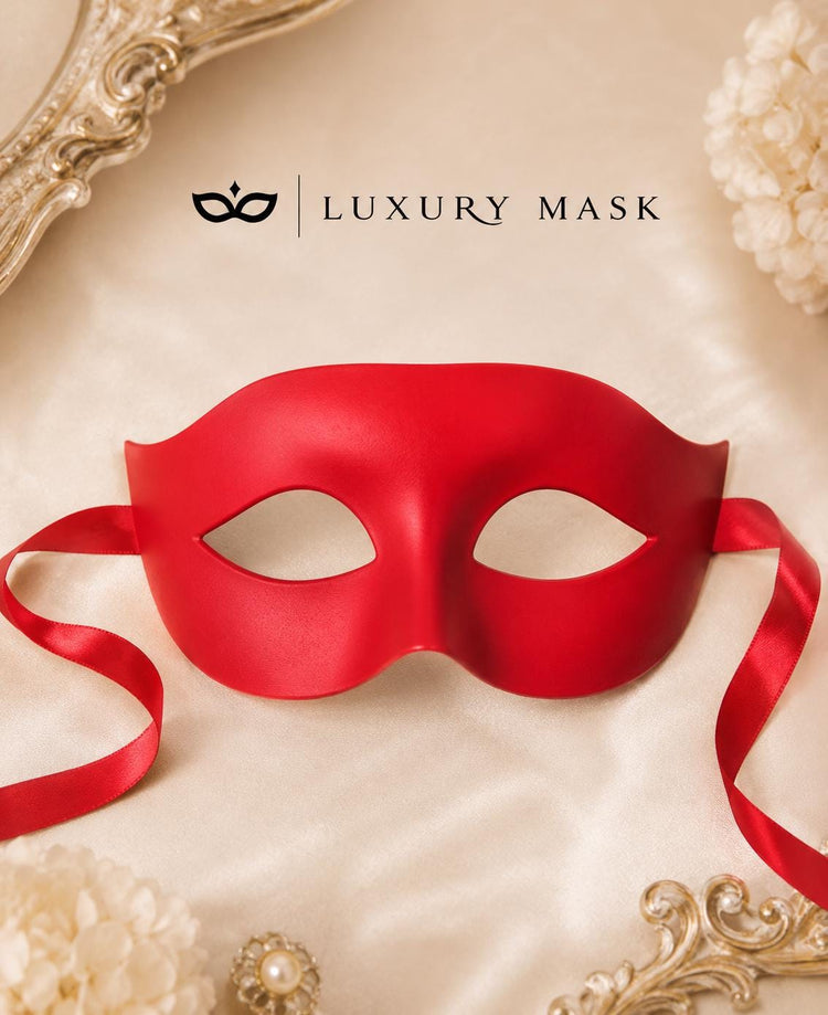 Red Classic Venetian Masquerade Mask for Men