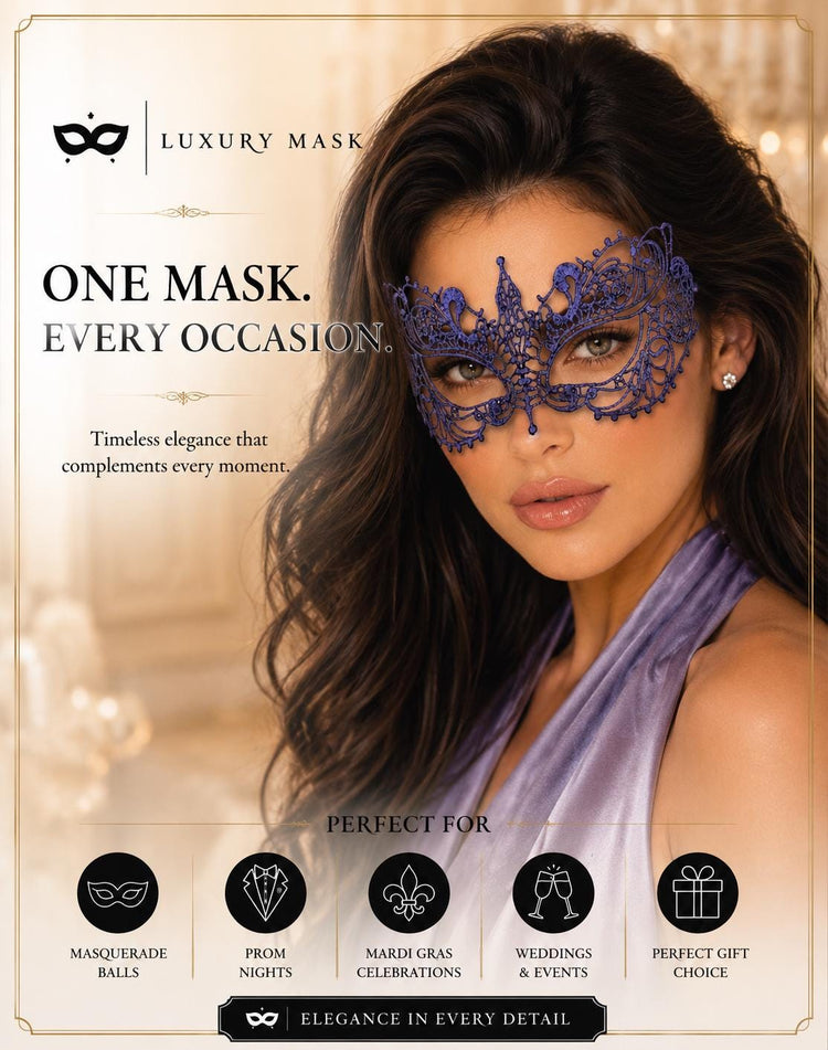 Very Peri Lace Masquerade Mask