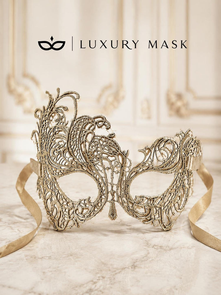 Gold Swan Lace Masquerade Mask for Women - view 6