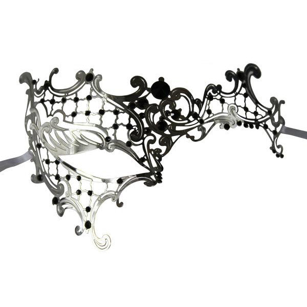 SILVER Series Signature Phantom Of The Opera Venetian Mask - Luxury Mask - 1