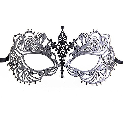 Metal Masquerade Mask for Women with Rhinestones for Masquerade Party, Mardi Gras, Prom, Halloween, Venetian & Costume Party