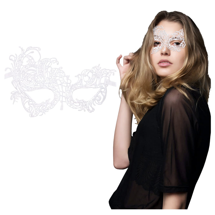 Luxury Mask 4 White Elastic Ribbon