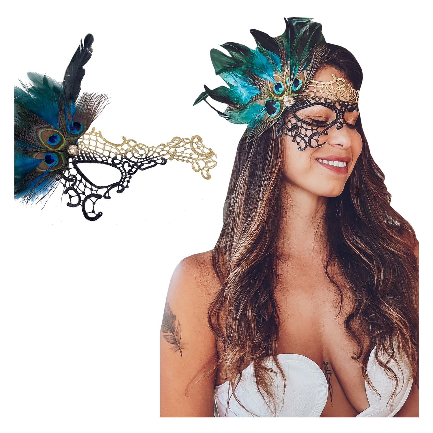 Luxury Mask 9 Black Elastic Ribbon