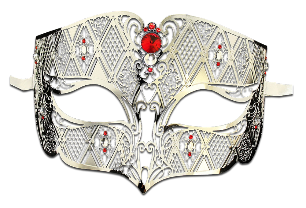 SILVER Series Diamond Design Laser Cut Venetian Masquerade Mask - Luxury Mask - 3