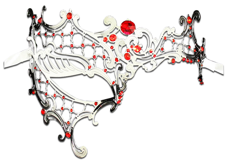 SILVER Series Signature Phantom Of The Opera Venetian Mask - Luxury Mask - 3