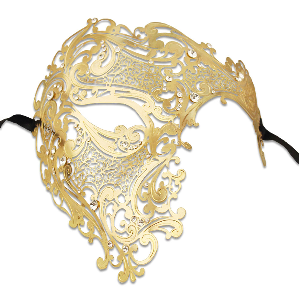 GOLD Series Signature Phantom Of The Opera Half Face Mask - Luxury Mask - 2
