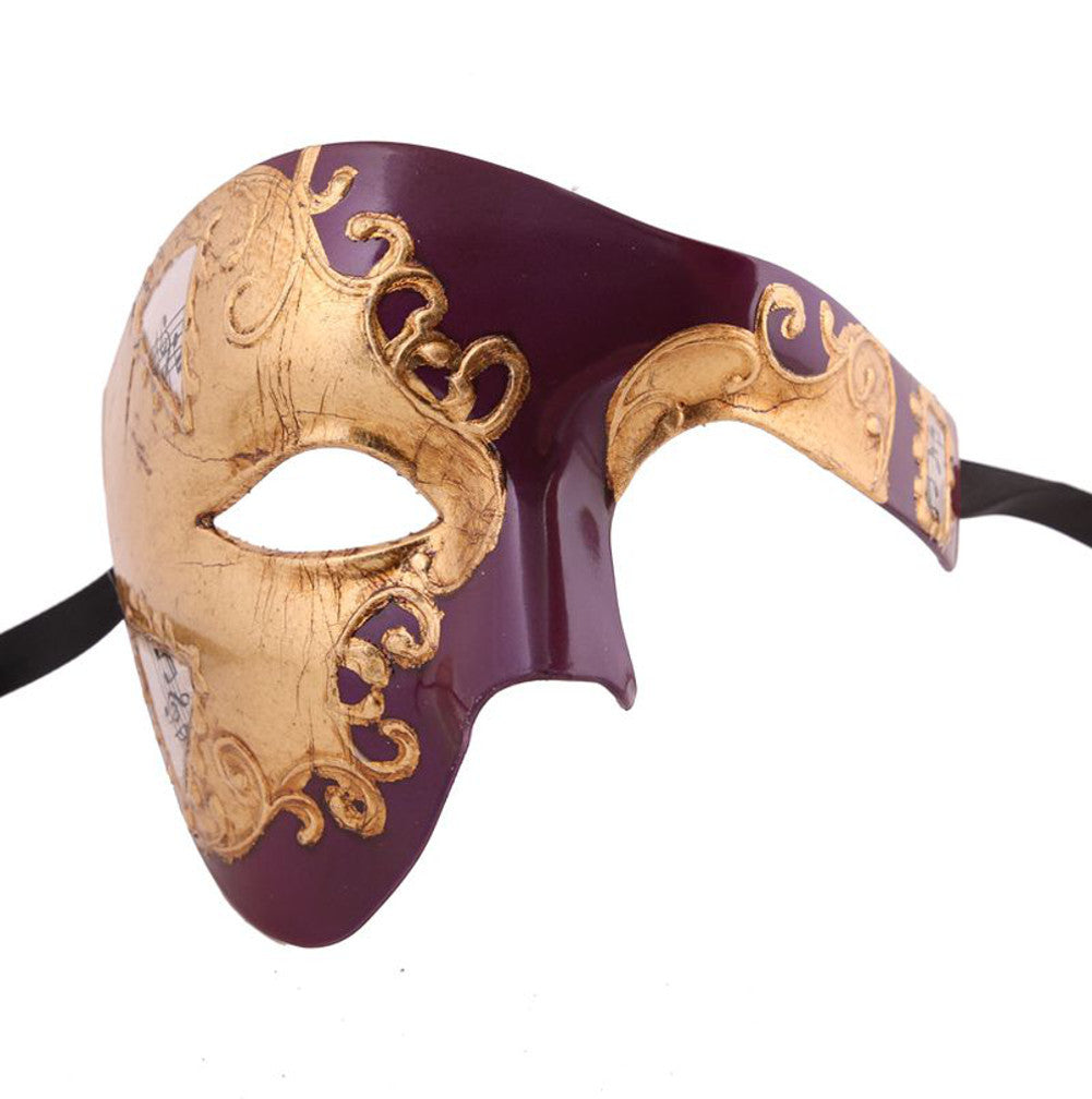 GOLD Series Phantom Of The Opera Half Face Masquerade Mask - Luxury Mask - 3