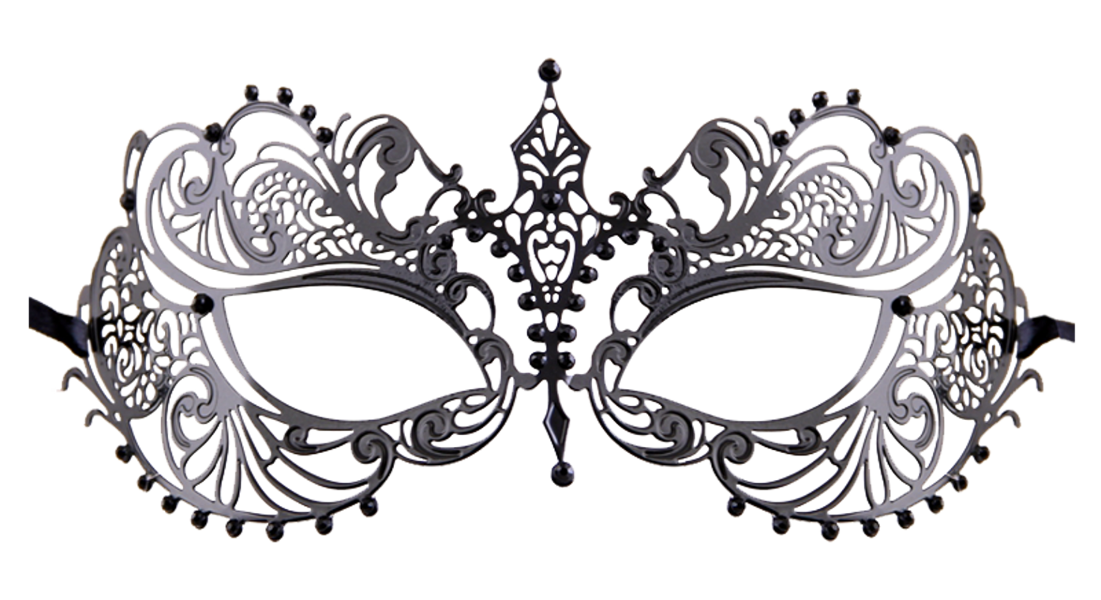 BLACK Series Laser Cut Metal Venetian Pretty Masquerade Mask - Luxury Mask - 7