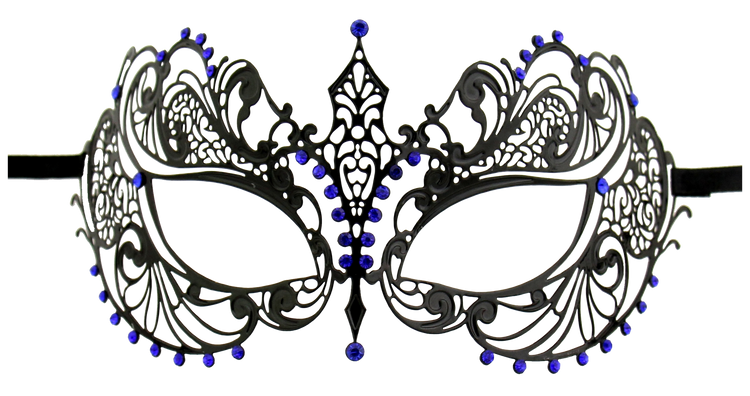 BLACK Series Laser Cut Metal Venetian Pretty Masquerade Mask - Luxury Mask - 3