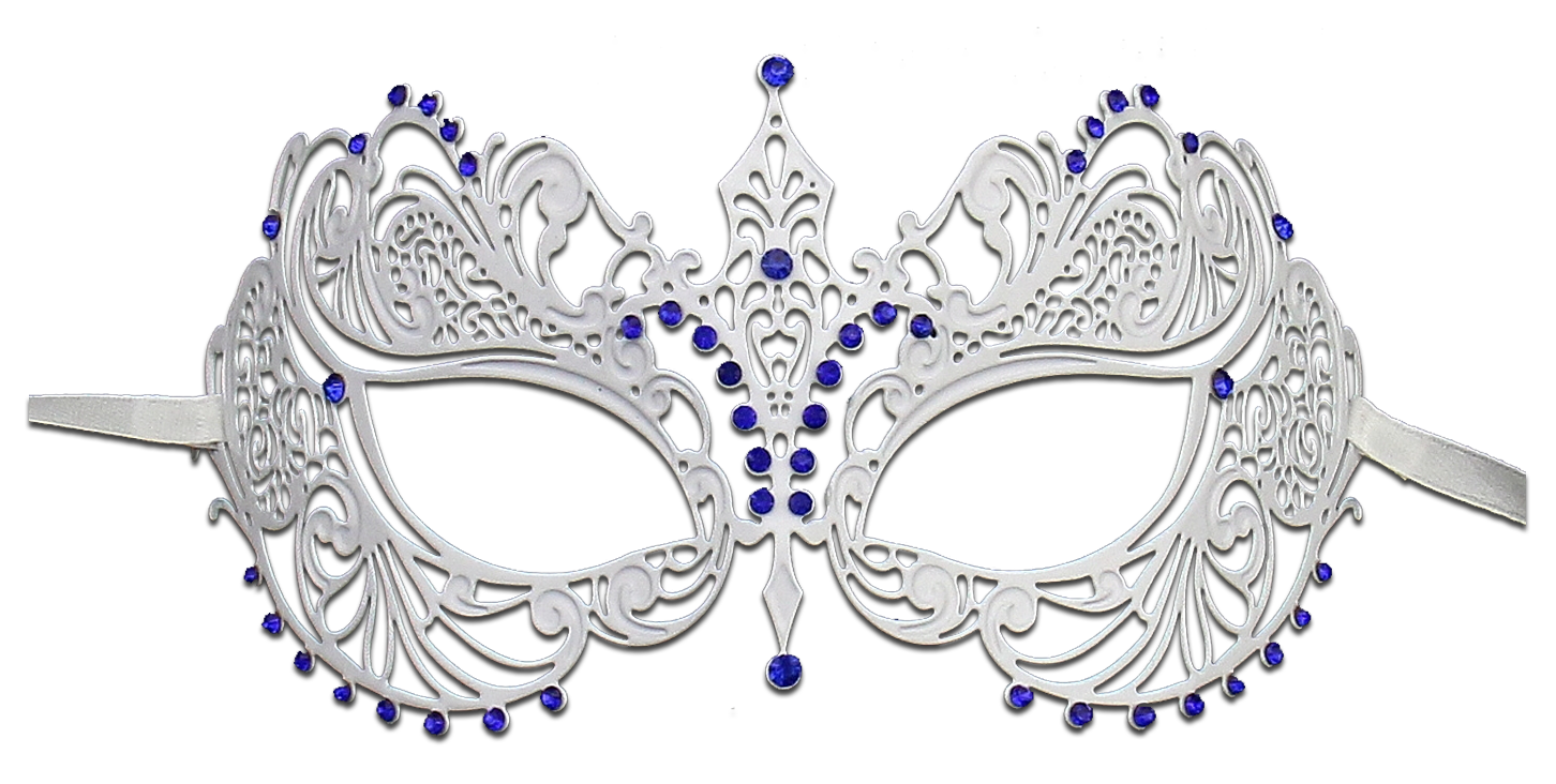 WHITE Series Laser Cut Metal Venetian Pretty Masquerade Mask - Luxury Mask - 3