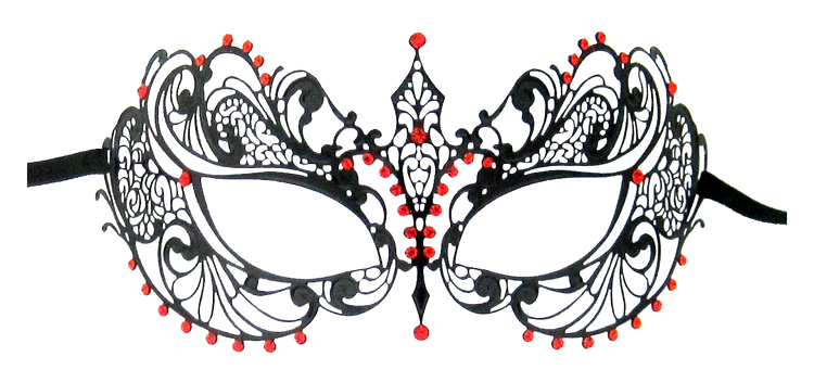 BLACK Series Laser Cut Metal Venetian Pretty Masquerade Mask - Luxury Mask - 2