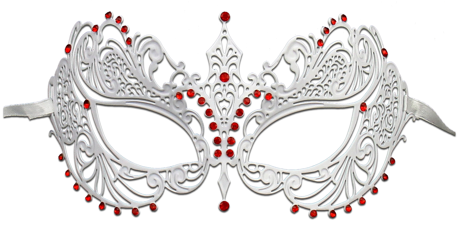 WHITE Series Laser Cut Metal Venetian Pretty Masquerade Mask - Luxury Mask - 2