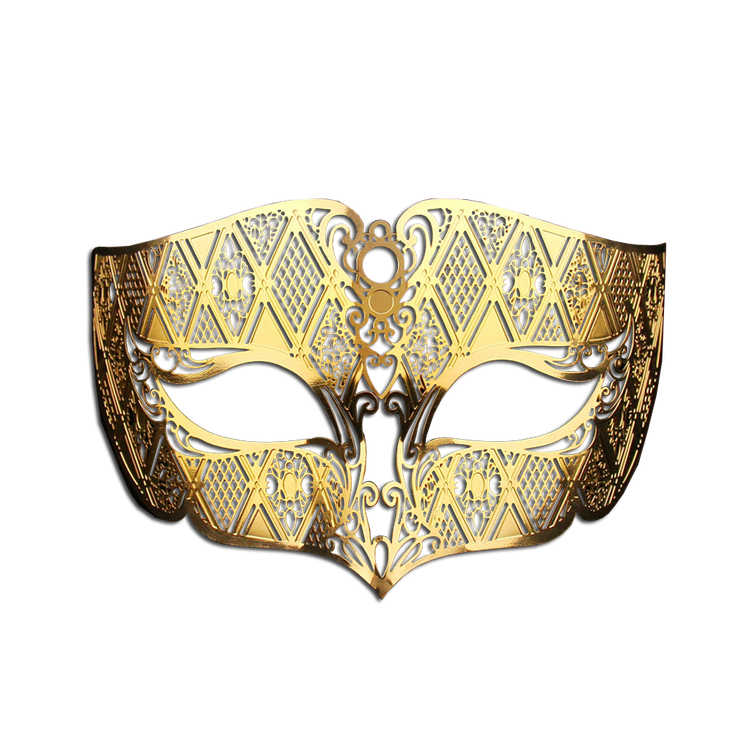 GOLD Series Diamond Design Laser Cut Venetian Masquerade Mask - Luxury Mask - 5