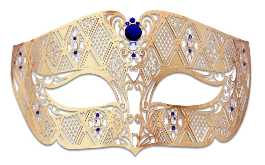GOLD Series Diamond Design Laser Cut Venetian Masquerade Mask - Luxury Mask - 4
