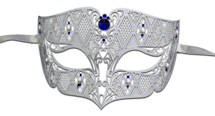 WHITE Series Diamond Design Laser Cut Venetian Masquerade Mask - Luxury Mask - 4