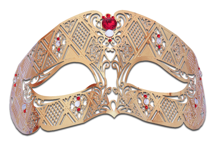 GOLD Series Diamond Design Laser Cut Venetian Masquerade Mask - Luxury Mask - 3