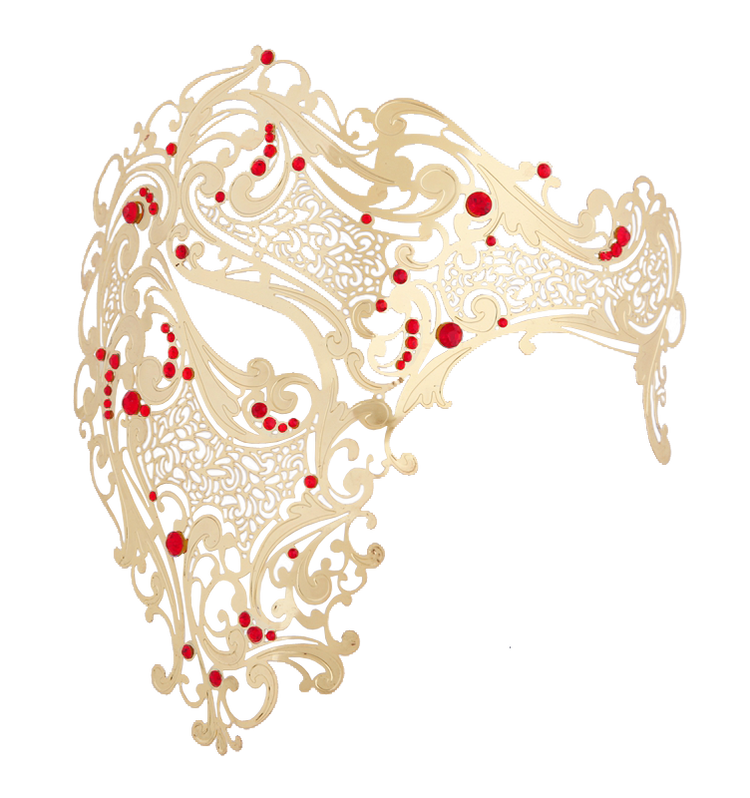 GOLD Series Signature Phantom Of The Opera Half Face Mask - Luxury Mask - 4