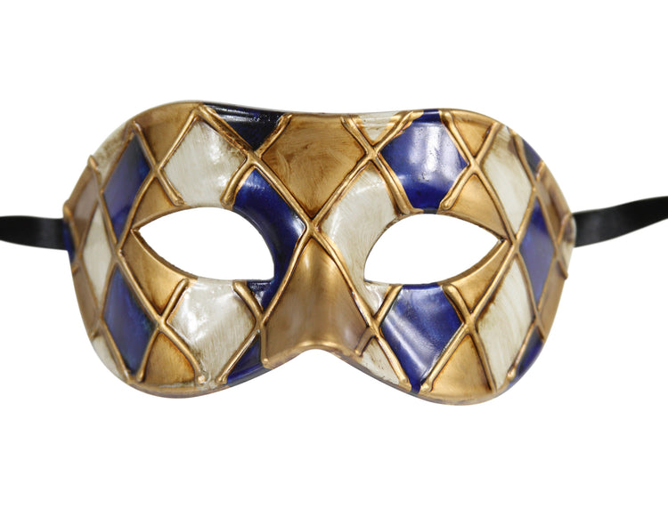 CHECKERED Multi Color Vintage Design Masquerade Mask - Luxury Mask - 3