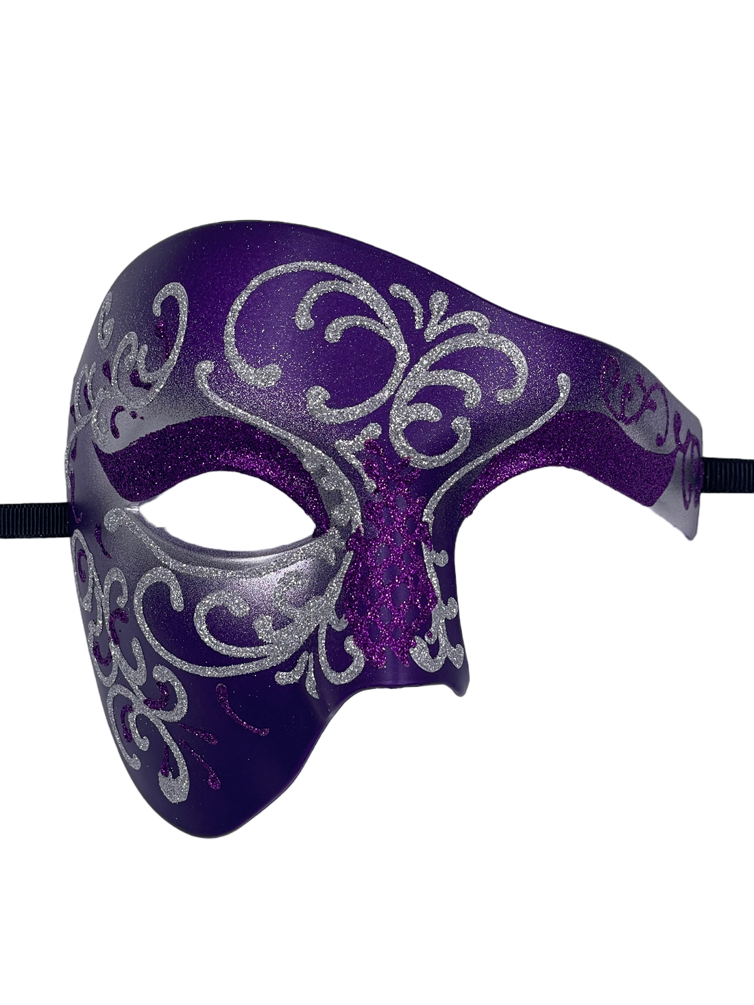 Mystique Unveiled: Purple and Silver Elegance in Our Latest Men’s Masquerade Offering