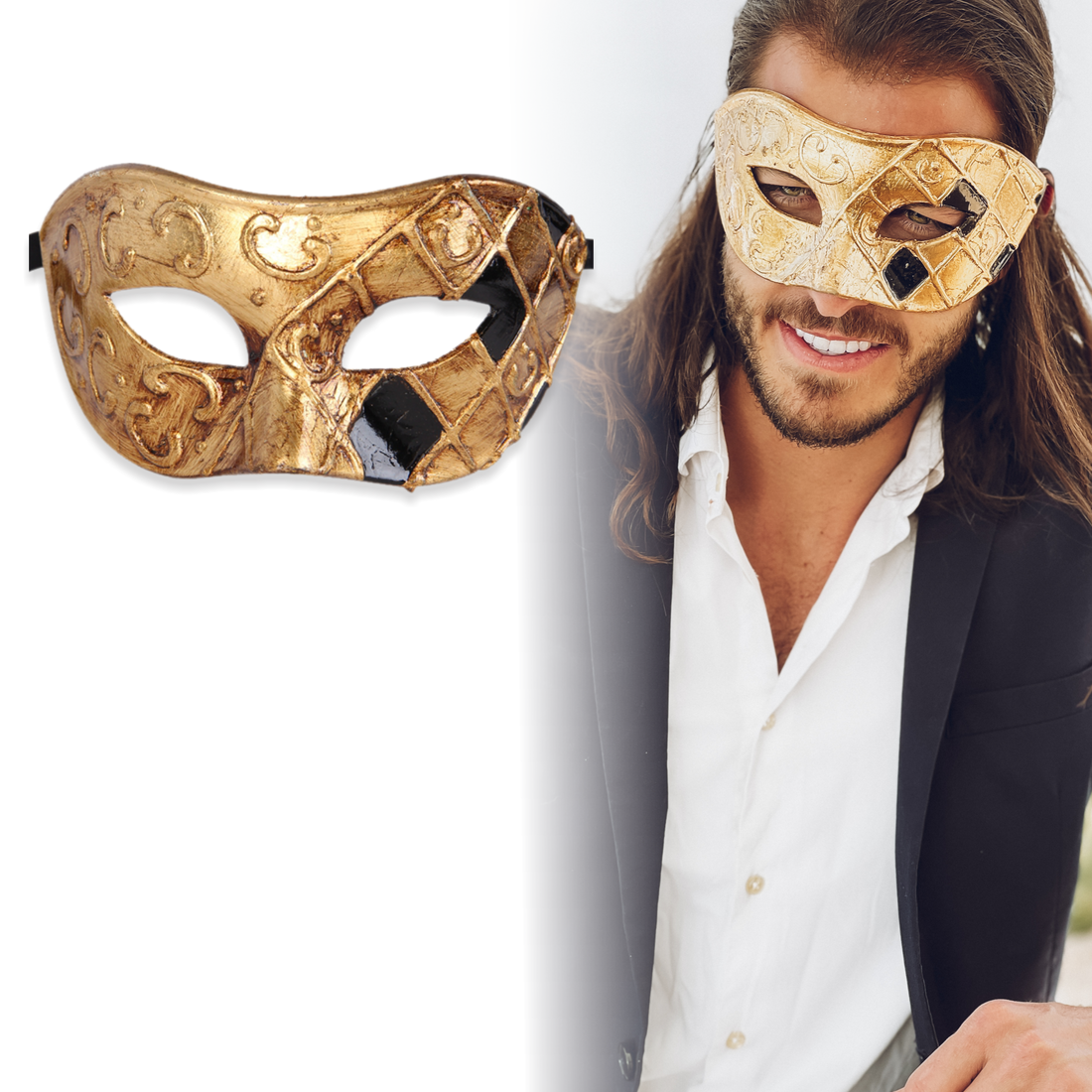 Discover the Intrigue of Masquerades with Our Men's Mask from LuxuryMask.com