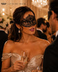 Black metal masquerade mask for women product view 3