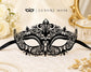 Black metal masquerade mask for women product view 4