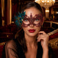 Red peacock feather masquerade mask for women product view 3