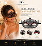 Black Red metal masquerade mask for women product view 5