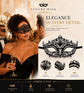 Black metal masquerade mask for women product view 5