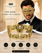 Gold metal masquerade mask for men product view 5