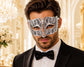 Silver metal masquerade mask for men