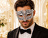 Silver metal masquerade mask for men