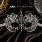 Silver metal masquerade mask product view 4