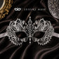 Silver metal masquerade mask product view 4