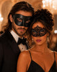 Black metal masquerade mask couples set product view 6