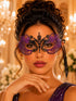 Black Purple metal masquerade mask