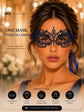Blue metal masquerade mask for women product view 5