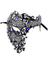 Black Blue metal masquerade mask for men