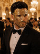 Gold metal masquerade mask for men product view 2