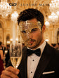 Gold metal masquerade mask for men product view 3