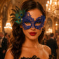 Blue Purple peacock feather masquerade mask for women