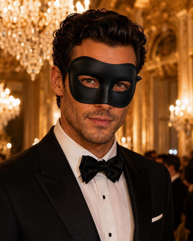 Black Silver lace masquerade mask couples set product view 3