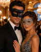 Black Silver lace masquerade mask couples set