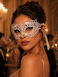 White Lace Masquerade Mask – Elegant Venetian Eye Mask for Masquerade Parties, Prom, Mardi Gras, Halloween, Cosplay & Costume Events