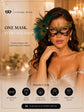 Gold Turquoise peacock feather masquerade mask for women product view 5