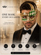 Gold Green masquerade mask for men product view 5