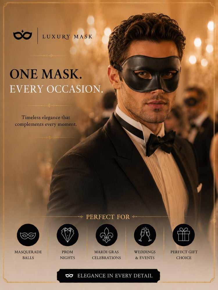 Black masquerade mask for men product view 6